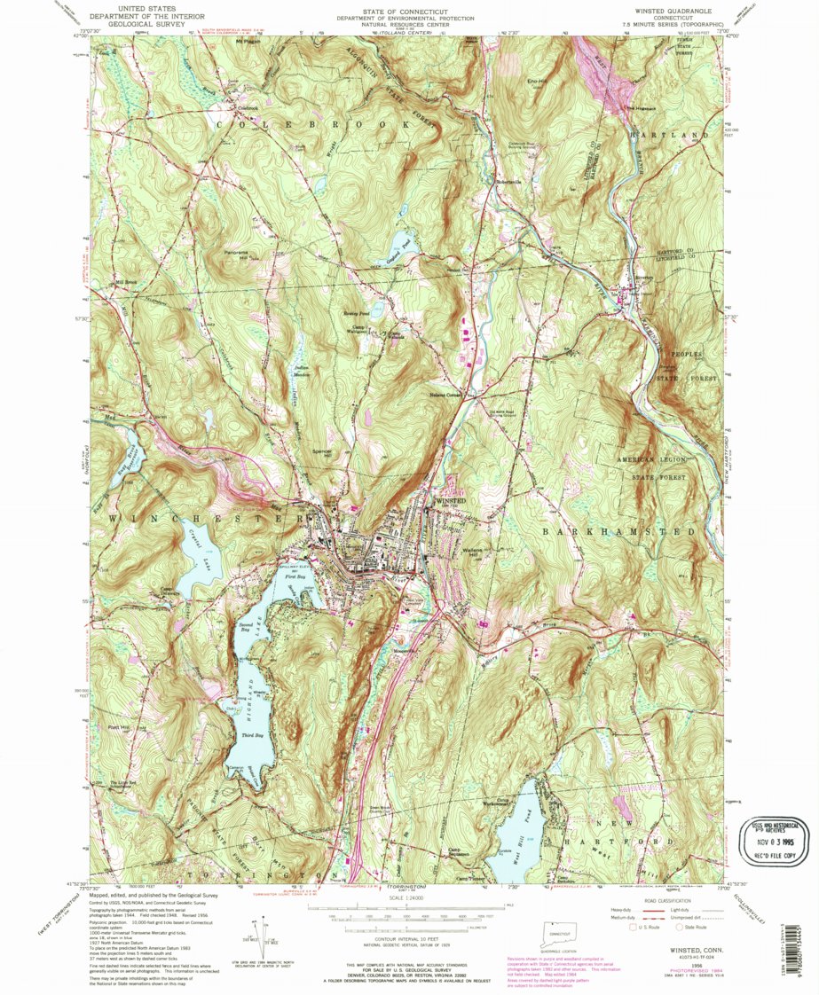 Winsted, CT (1956, 24000Scale) Map by United States Geological Survey