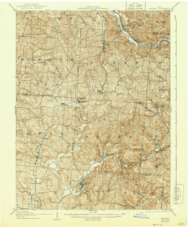 Zaleski, OH (1907, 62500Scale) Map by United States Geological Survey
