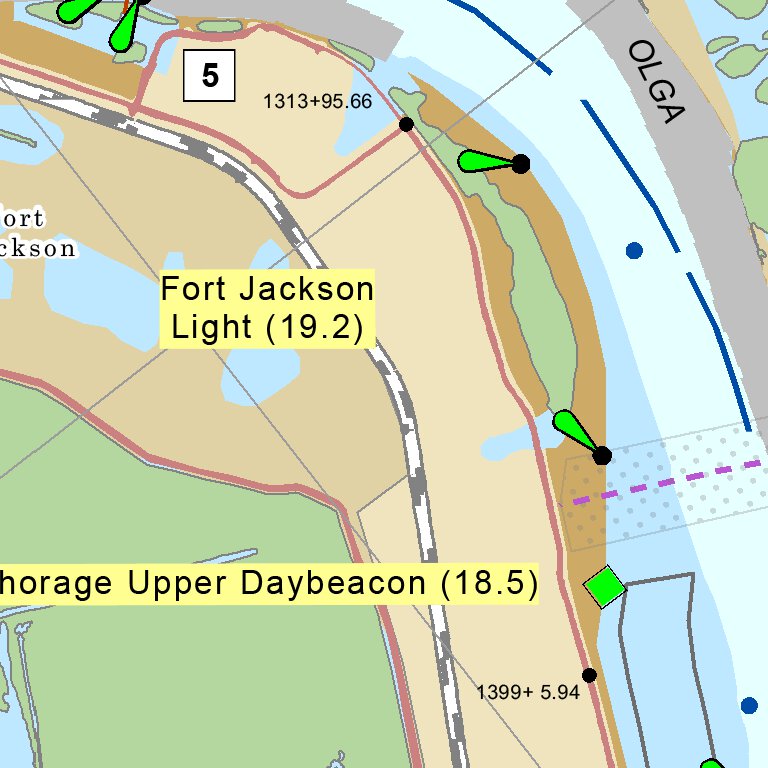 Lower Mississippi Chart 92 River Mile 25.5 to 13.9 Map by US Army