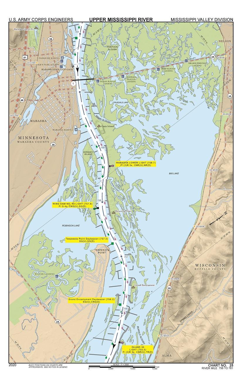 Upper Mississippi River Navigation Charts Map by US Army Corps of