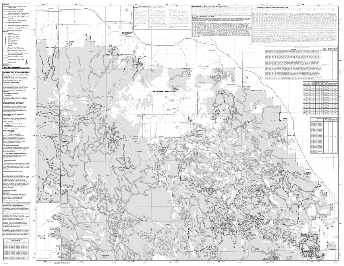 Black Hills NF - Northern Hills Ranger District - MVUM Map by US Forest ...