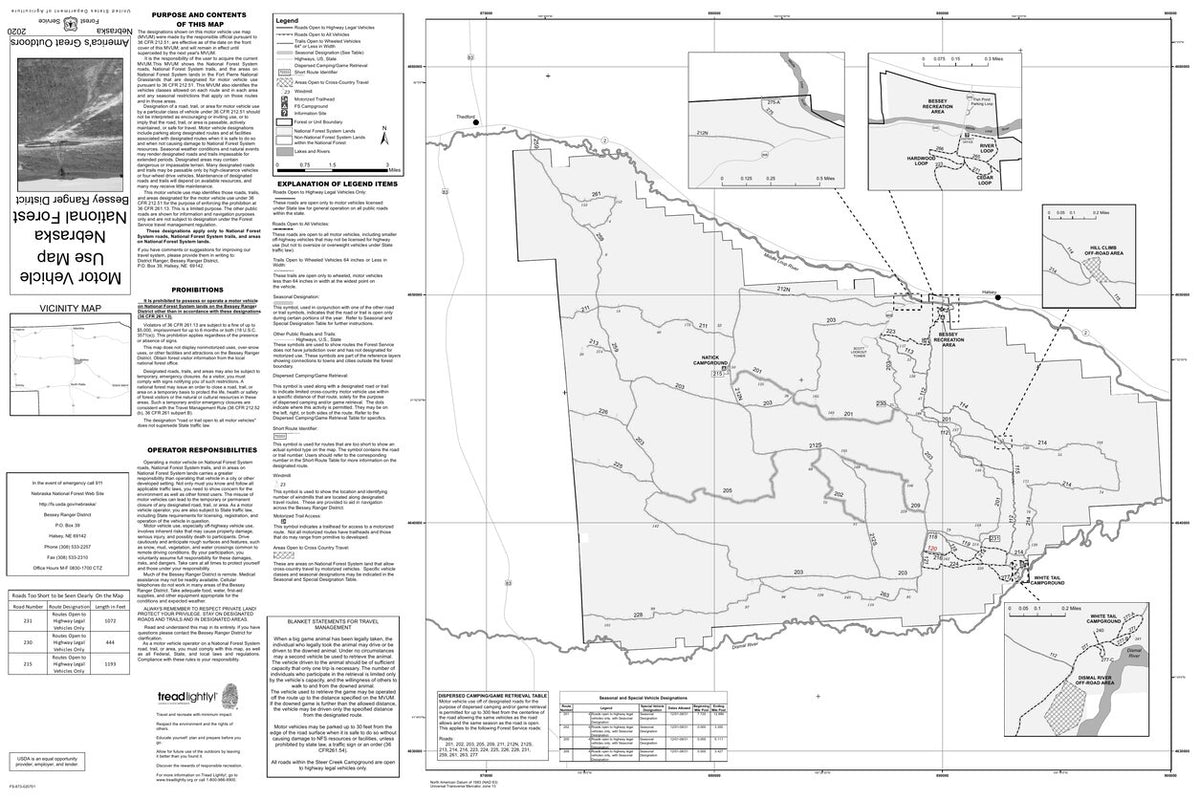 Nebraska NF - Bessey Ranger District - MVUM Map by US Forest Service R2 ...