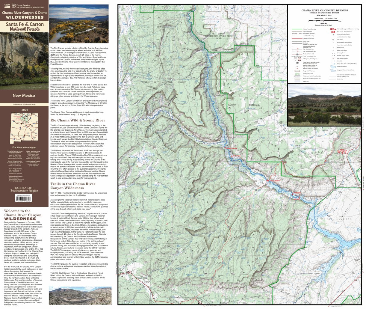 Chama River Canyon Wilderness - Santa Fe National Forest Map by US
