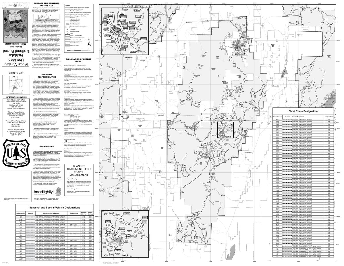 Fishlake National Forest Richfield Monroe Mountain Section Motor ...