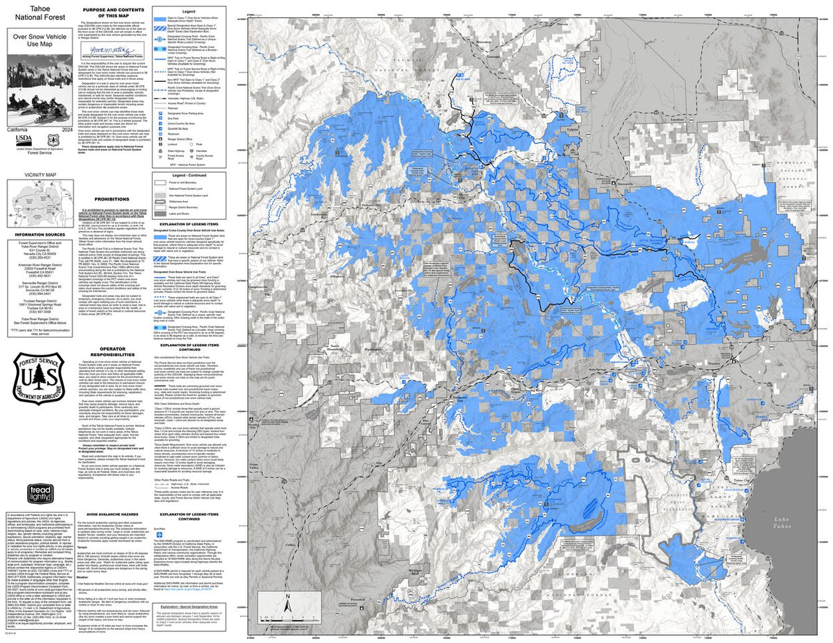 Tahoe National Forest OSVUM Main Map by US Forest Service R5 Avenza