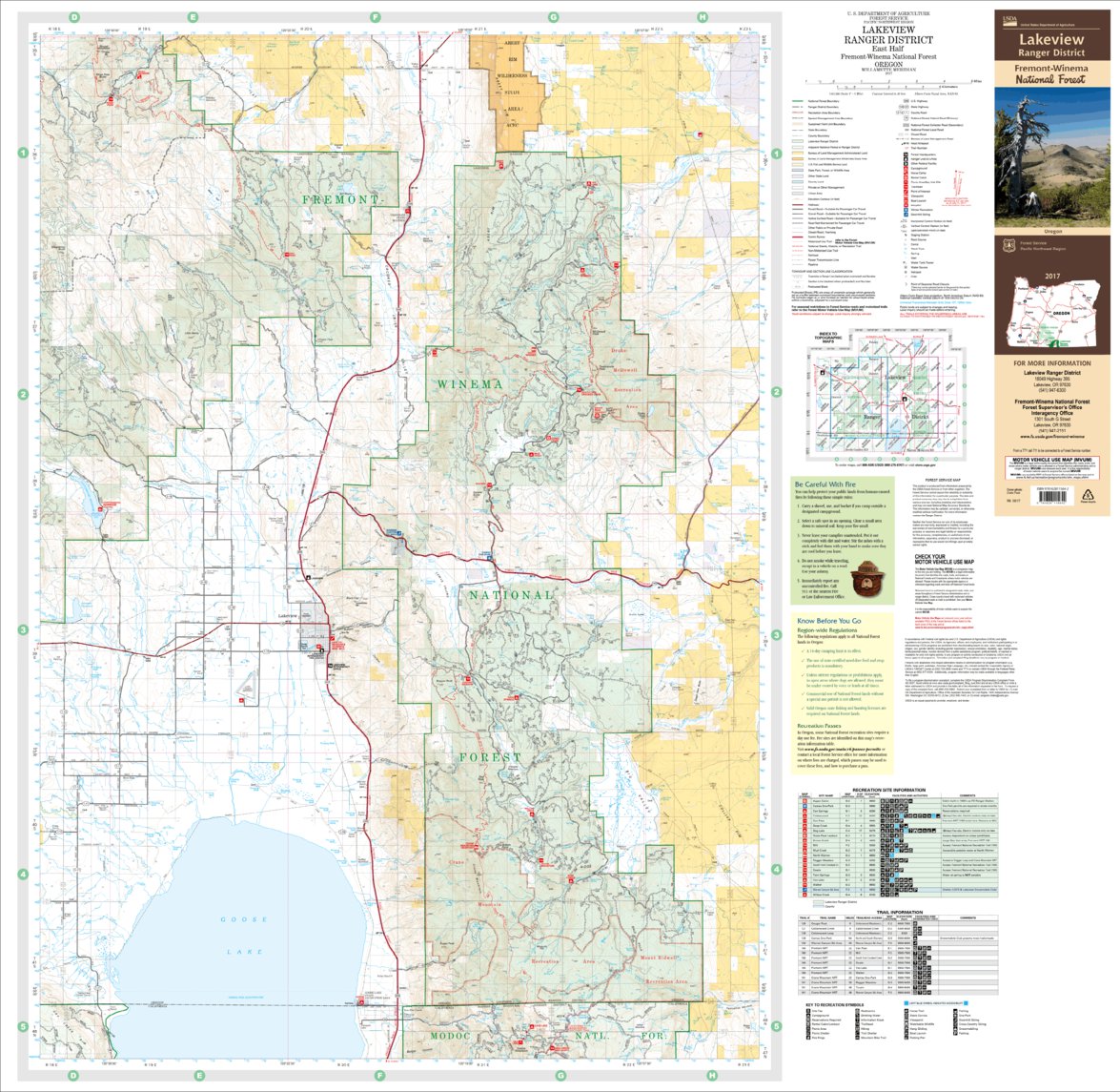 Lakeview Ranger District Map East by US Forest Service R6 Pacific