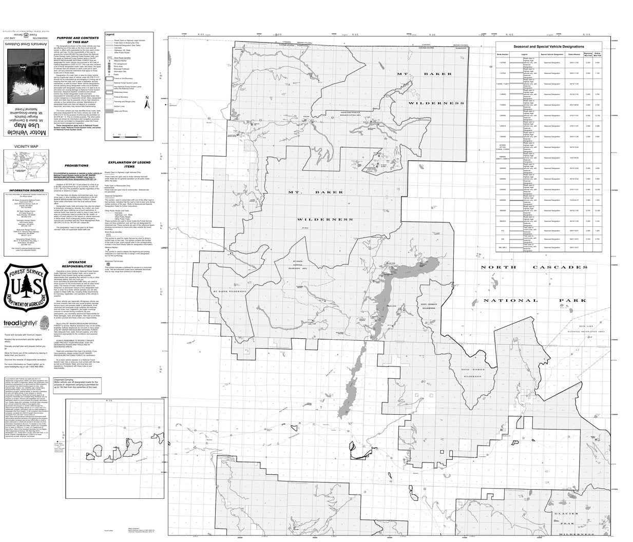 Mount Baker-Snoqualmie NF - Motor Vehicle Use Map - Mount Baker RD