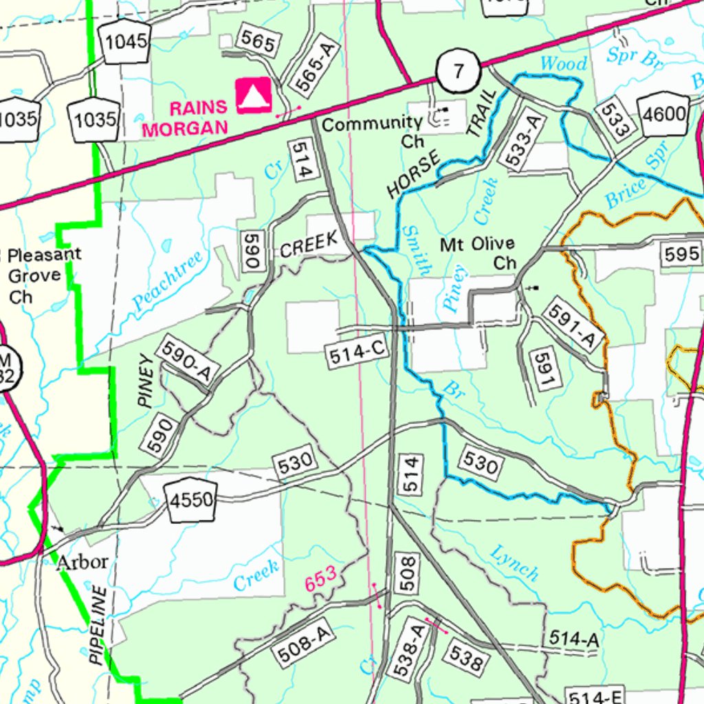 Davy Crockett National Forest Visitor Map by US Forest Service R8