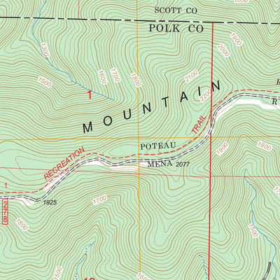 US Forest Service - Topo Acorn, AR digital map