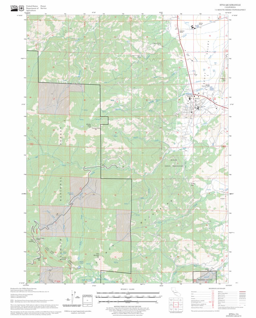 Etna, CA FSTopo Legacy Map by US Forest Service Topo Avenza Maps