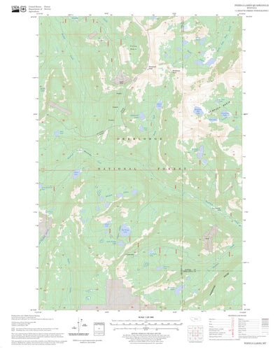US Forest Service - Topo Pozega Lakes, MT digital map