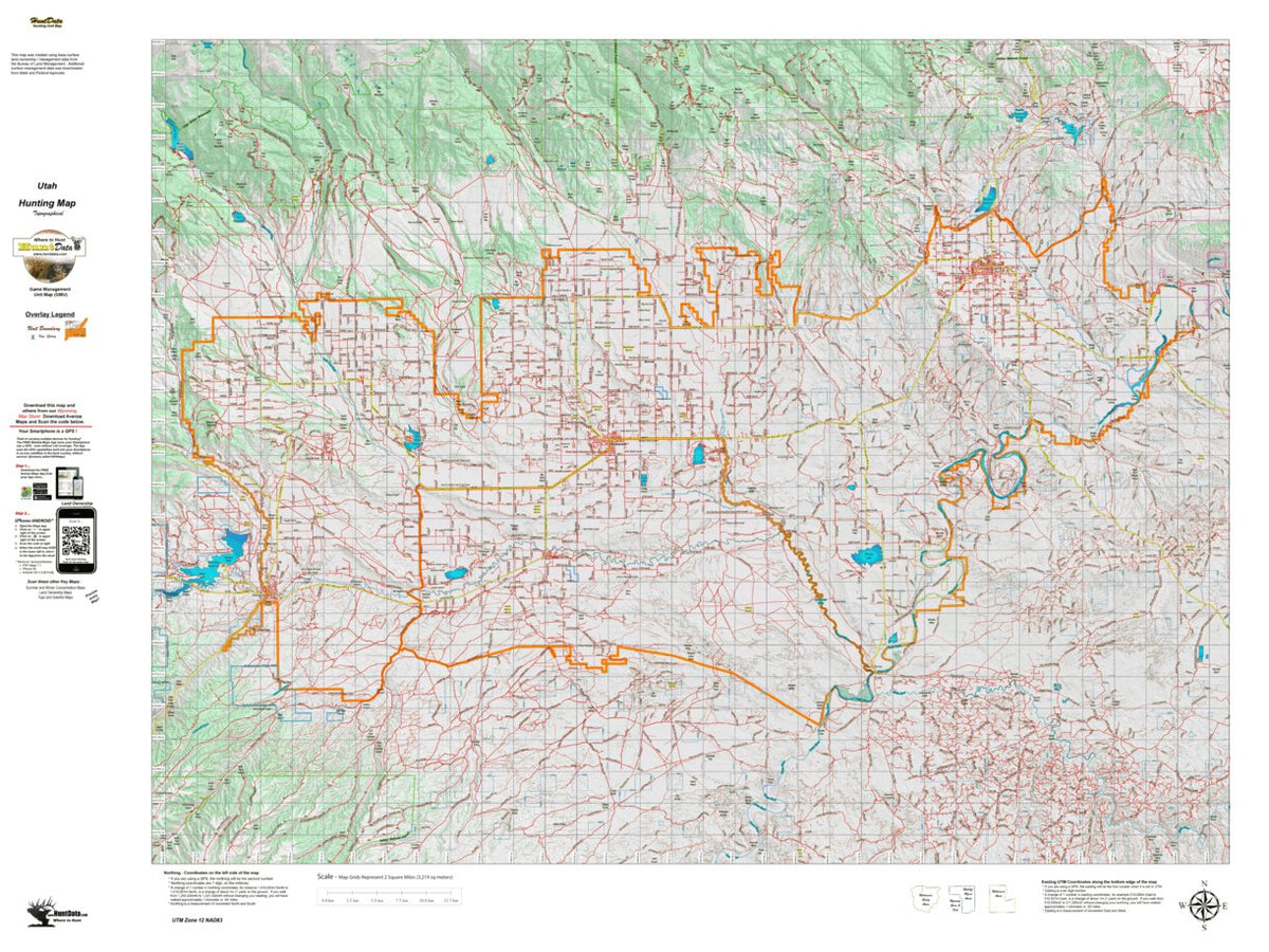 UT Uintah Basin Extended Archery Area 218 Topo Map by Utah HuntData LLC