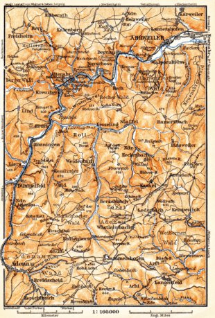 Waldin Ahr River valley map, 1905 digital map