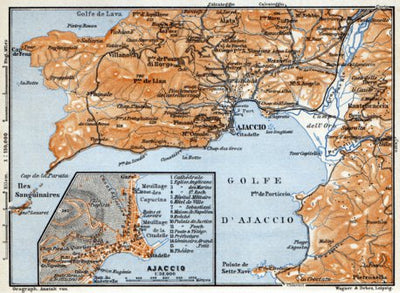 Waldin Ajaccio and environs map, 1900 digital map