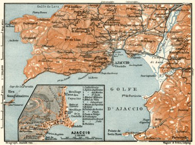 Waldin Ajaccio and environs map, 1913 digital map