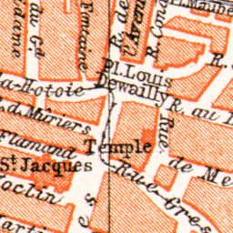 Waldin Amiens city map, 1910 digital map