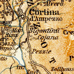 Waldin Ampezzo River Valley map, 1906 digital map