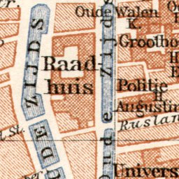Waldin Amsterdam, central part map, 1909 digital map