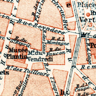 Waldin Antwerp (Antwerpen, Anvers), city centre map, 1903 digital map