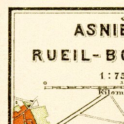 Waldin Asniéres, Eueil-Bougival map, 1903 digital map