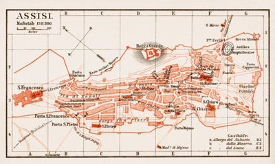 Waldin Assisi town plan, 1903 digital map