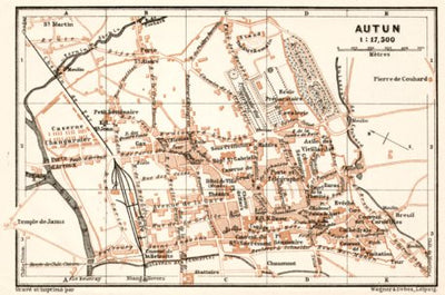 Waldin Autun city map, 1909 digital map