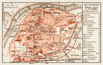 Waldin Avignon city map, 1913 (1:16,000) digital map