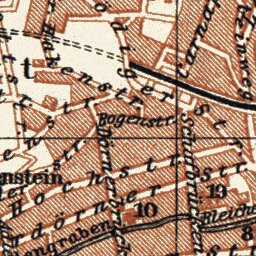 Waldin Barmen (now part of Wuppertal) city map, 1905 digital map