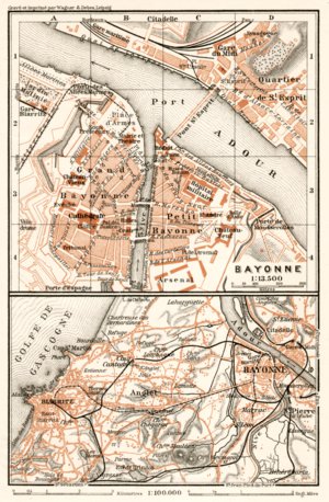 Waldin Bayonne, city map. Map of nearer environs of Bayonne, 1902 digital map