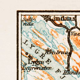 Waldin Bergen - Voss district map, 1931 digital map