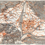 Waldin Bolzano (Bozen) and Gries, vicinities towns map, 1911 digital map