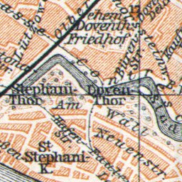 Waldin Bremen, city map, 1906 digital map