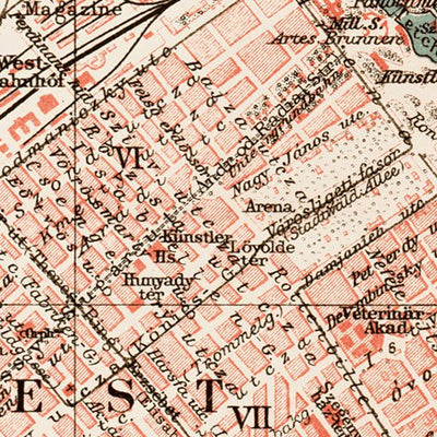 Waldin Budapest and its environs map, 1903 digital map