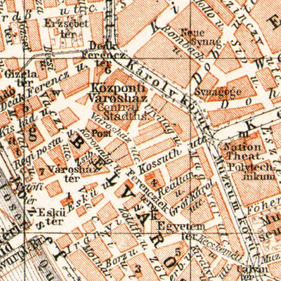 Waldin Budapest city map, 1906 digital map