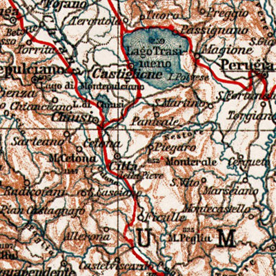 Waldin Central Italy map, 1909 digital map