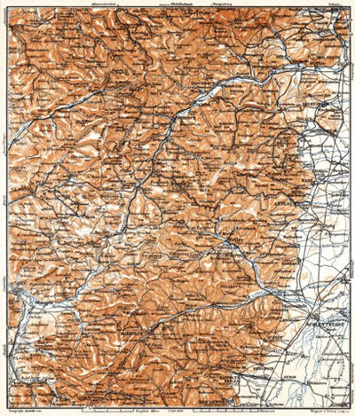 Waldin Central Vosges Mountains map, 1905 digital map