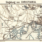Waldin Christiania (Oslo) and environs map, 1913 digital map