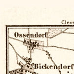 Waldin Cologne (Köln) and environs map, 1887 digital map