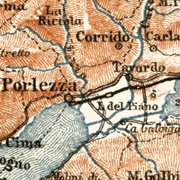 Waldin Como and Lugano Lake environs, 1913 digital map