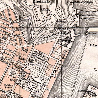Waldin Copenhagen (Kjöbenhavn, København) town plan, 1913 digital map