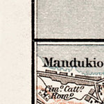 Waldin Corfu Isle map, 1908. With town plan of Corfu (Kerkyra) [Inset] digital map