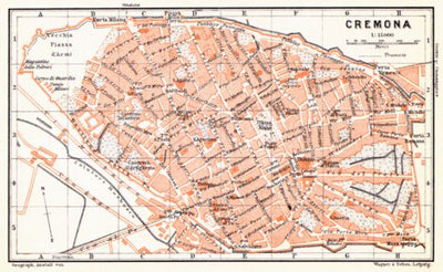 Waldin Cremona city map, 1908 digital map
