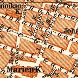 Waldin Danzig (Gdańsk) city map, 1887 digital map
