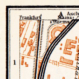 Waldin Darmstadt city map, 1905 digital map