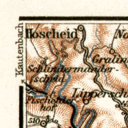 Waldin Diekirch, Echternach and their environs map, 1909 digital map