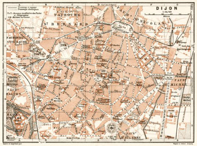 Waldin Dijon city map, 1909 digital map