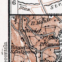 Waldin Environs of Perugia map, 1909 digital map