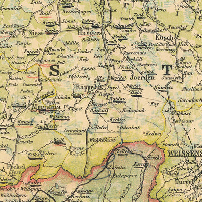 Waldin Estonia, Livonia and Courland (Livland, Estland, Kurland) map, 1898 digital map