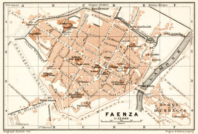 Waldin Faenza city map, 1909 digital map