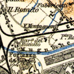 Waldin Florence (Firenze) environs map, 1898 digital map